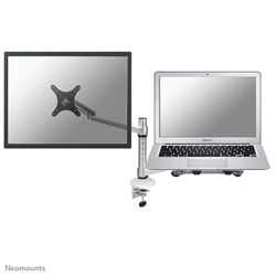 Neomounts by Newstar Desk Mount (clamp) for Laptop & Monitor (10-27"), Height Adjustable - Silver							